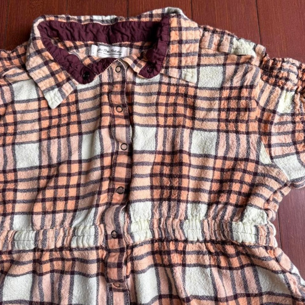 We the Free‎ Orange Plaid Top - Picture 2 of 7